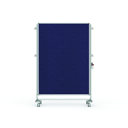 Ghent Partition Mobile 2-Sided Fabric Bulletin Board, 65"H x 46"W, Blue NEX224FFP-93